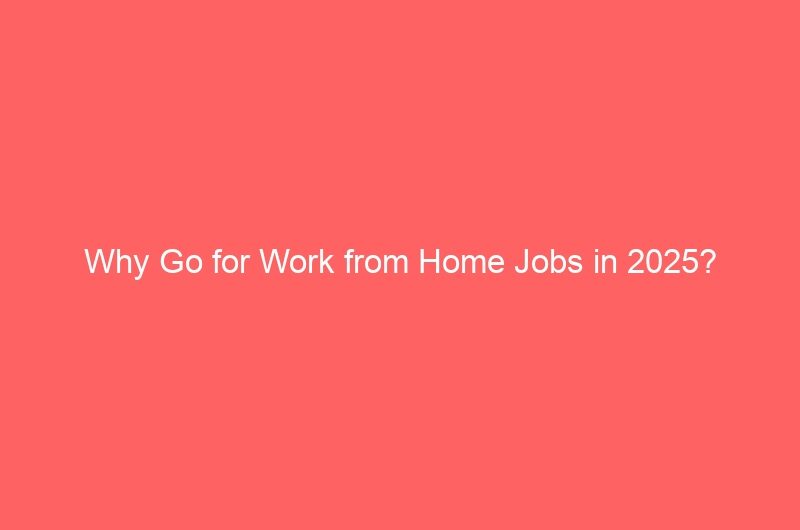 Why Go for Work from Home Jobs in 2025?